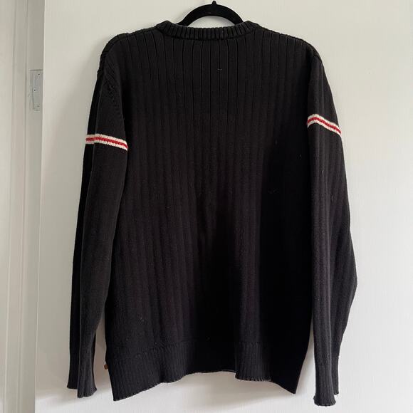 Timberland Men’s Ribbed Knit Cotton Sweater – Navy w/ Stripe Detail – Size M - Picture 2 of 6